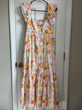 Buddy Love Anastasia Floral Maxi Dress Creamsicle